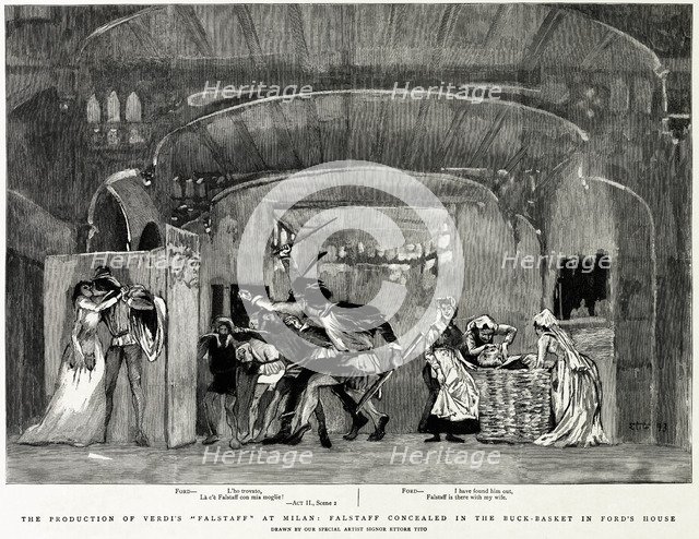 Premiere of the opera Falstaff by Giuseppe Verdi at La Scala in Milan on 9 February 1893, 1893.