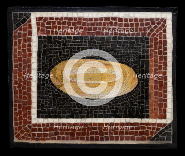 Mosaic Floor Panel Depicting a Loaf of Bread or a Platter, 2nd century. Creator: Unknown.