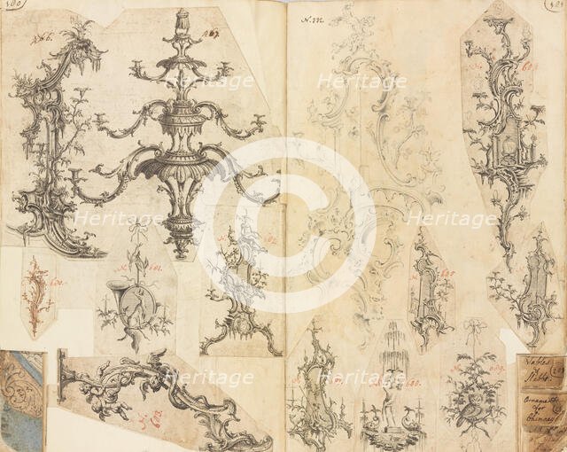 Scrapbook of Working Designs, ca. 1760. Creator: Gideon Saint.