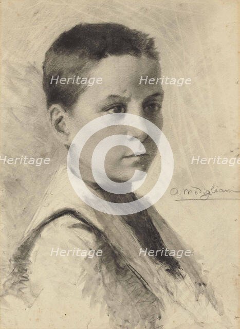 Self-Portrait, 1899. Creator: Modigliani, Amedeo (1884-1920).