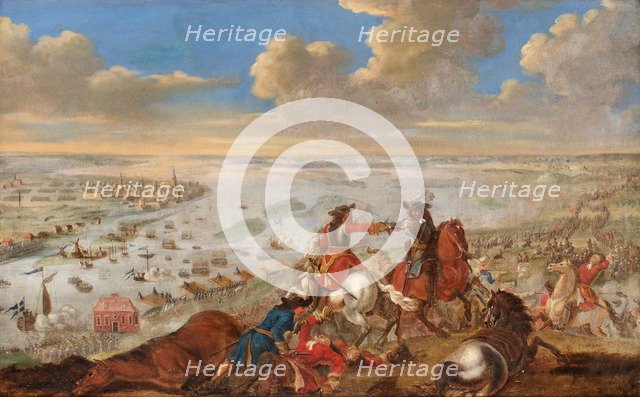 Charles XII is crossing the Düna 1701. Artist: Lemke, Johann Philip (1631-1711)