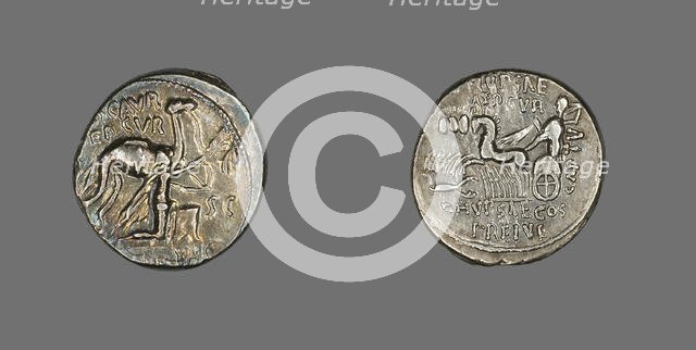 Denarius (Coin) Portraying King Aretas, 58 BCE. Creator: Unknown.