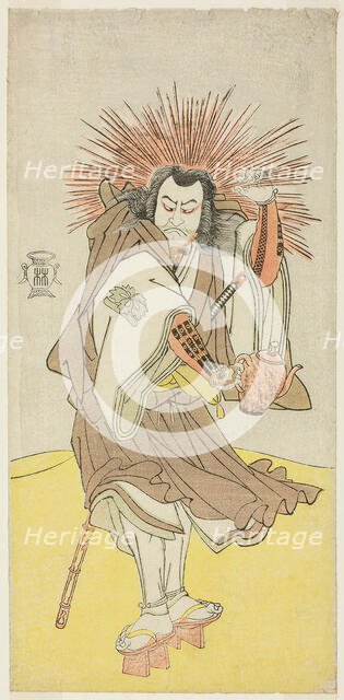 The Actor Nakayama Kojuro VI as Osada no Taro Kagemune (in Reality Hatcho Tsubute no Ki..., c. 1785. Creator: Shunsho.