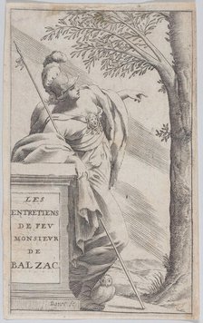 Frontispiece, from "Interviews with the Late Mr. Balzac" (Les Entretiens de Feu Monsieur d..., 1660. Creator: Pierre Daret.