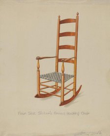 Shaker Rocking Chair, c. 1936. Creator: Victor F. Muollo.