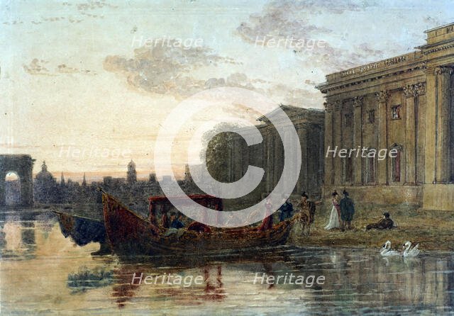 River scene,  1800-1840. Creator: George Barret the Younger.