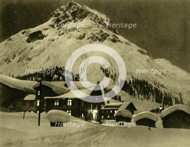 Lech am Arlberg at night, Austria, c1935.  Creator: Unknown.