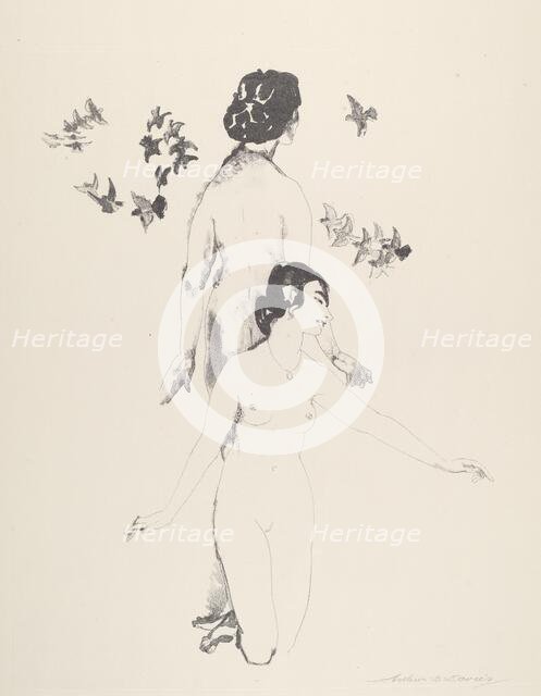 Circling Doves, 1921. Creator: Arthur Davies.