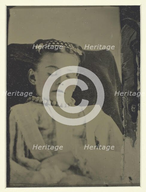 Untitled (postmortem portrait of a child), c. 1870.  Creator: Unknown.