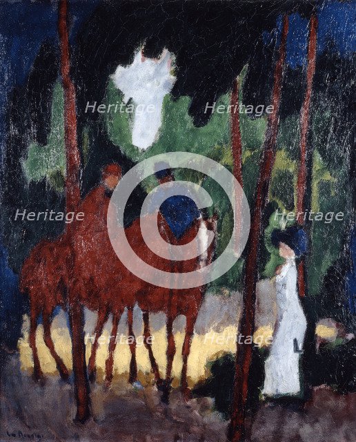 'Riders in the Wood of Boulogne,' c1904. Artist: Unknown