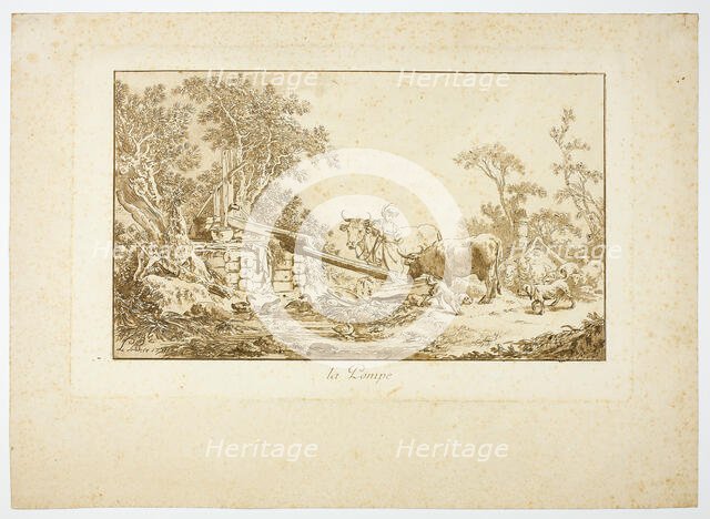 The Pump, 1771. Creator: Jean Baptiste Le Prince.