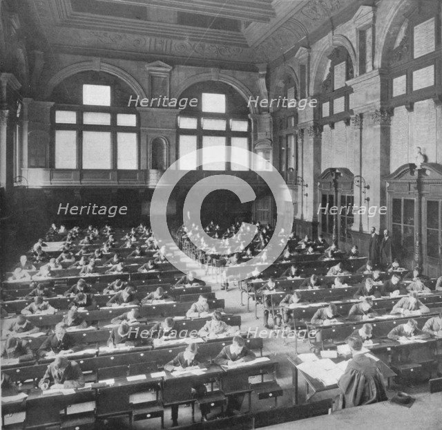 Pupils sitting an examination at the City of London School, c1903 (1903). Artist: Unknown.