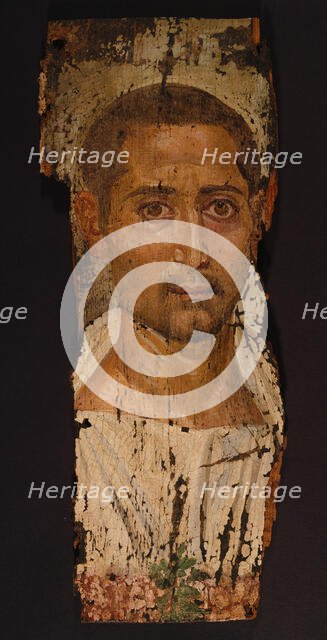 Mummy Portrait of a Bearded Man, A.D. 220-235. Creator: Unknown.