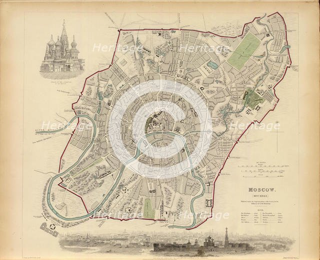 Plan of Moscow, 1836. Creator: Davies, Benjamin Rees (1789-1872).