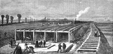 London Main Drainage: Constructing the concrete embankment across the Plaistow Marshes..., 1861. Creator: Unknown.