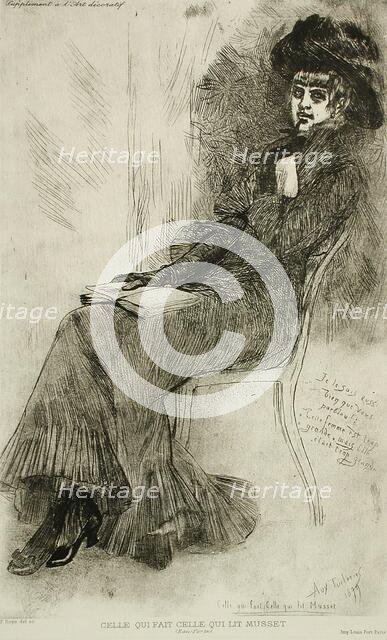 Celle qui fait 'Celle qui lit Musset', 1879. Creator: Félicien Rops.