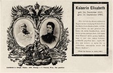 Memorial postcard of the Emperor Franz Joseph I, and the Empress Elisabeth of Austria, 1898. Creator: Adolph, Alphons (1853-1934).