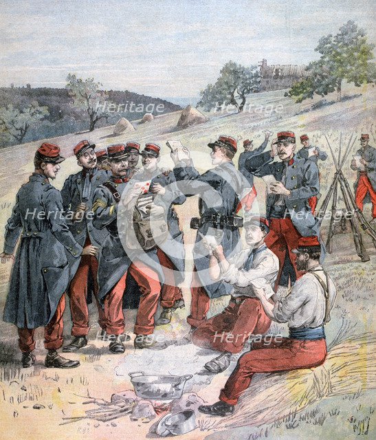 Mail delivery before the grand military manoeuvers, 1893. Artist: Henri Meyer