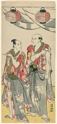 The Actors Arashi Ryuzo II and Ichikawa Komazo III, from a pentaptych of eleven actors cel..., 1788. Creator: Torii Kiyonaga.
