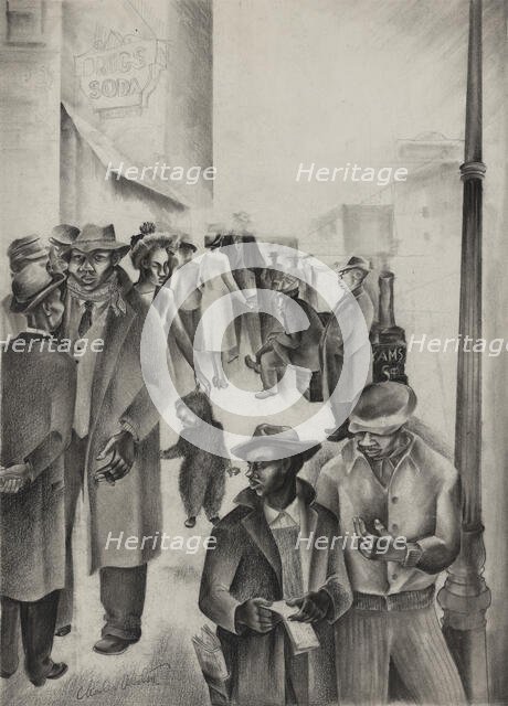 Harlem Street Scene, ca.1935 - 1943. Creator: Charles Henry Alston.