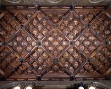 Coffered ceiling of the lost steps room on the first floor of the Güell Palace, 1886-1890, design…