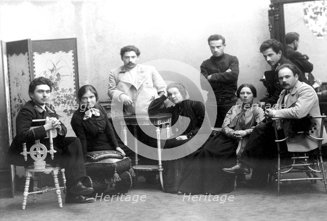 Students, members of a revolutionary cell in St Petersburg, Russia, 1908.  Artist: Anon