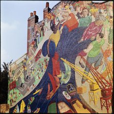 People's River Mural, Creek Road, Greenwich, Greater London Authority, 1975-1985. Creator: Leonard Robin Mattock.