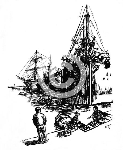 Ships in port, 1939. Creator: Paul Ambroise Valery.