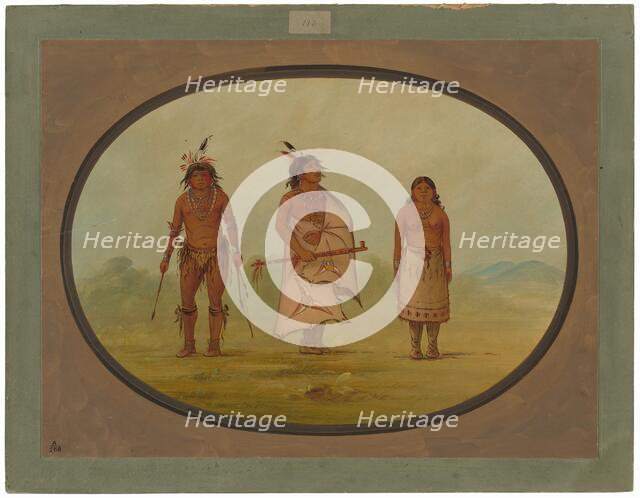 Mohave Chief, a Warrior, and His Wife, 1855/1869. Creator: George Catlin.