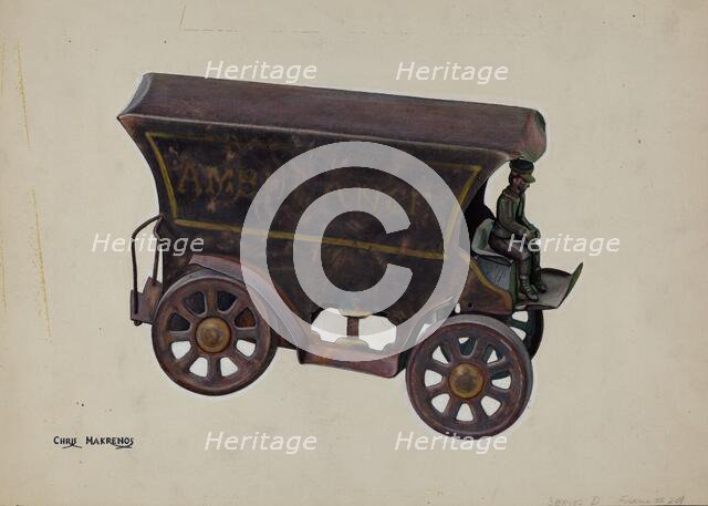 Ambulance Carriage Toy, c. 1939. Creator: Chris Makrenos.