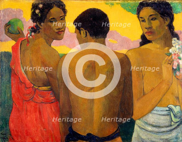 Three Tahitians, 1899. Creator: Gauguin, Paul Eugéne Henri (1848-1903).