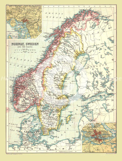 Map of Norway and Sweden, 1902.  Creator: Unknown.