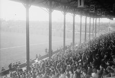 1st base grandstand at Shibe Park, Philadelphia, 1913 World Series (baseball), 1913. Creator: Bain News Service.