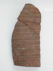 Ostrakon with a Letter from Lazarius to Epiphanius, Coptic, ca. 600. Creator: Unknown.