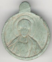Medallion with the Head of a Saint, Byzantine, 14th-15th century. Creator: Unknown.
