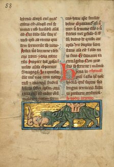 A Crocodile and a Hydrus; De Natura Avium; De Pastoribus et Ovibus, 1277 or after. Creator: Unknown.