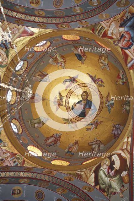 The ceiling of a Greek church in Capernaum, Israel. Artist: Samuel Magal