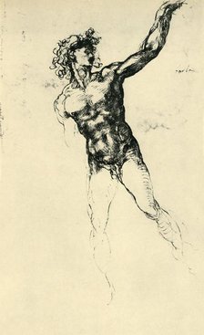 Male nude, 1503-1504, (1943). Creator: Michelangelo Buonarroti.
