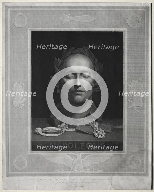 Mask of Napoleon, 1834. Creator: Luigi Calamatta (Italian, 1801-1869).