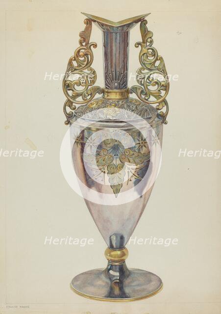 Silver Vase of "Blue" Silver, c. 1938. Creator: Frank M Keane.