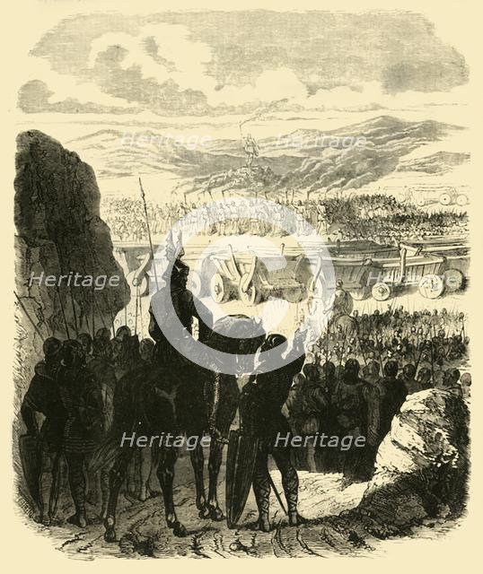 'Attila on the Pyre, after His Defeat by Aetius', (453AD), 1890.   Creator: Unknown.