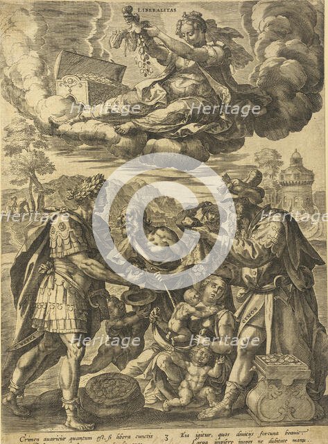 Liberality (with C. Nerva and Cimon), 17th century. Creator: Martin de Vos.