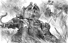 Edward, Prince of Wales, hunting tiger during his state visit to India in 1876. Artist: Unknown