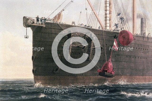 The laying of the transatlantic telegraph cable, August 8th, 1866. Artist: Robert Dudley
