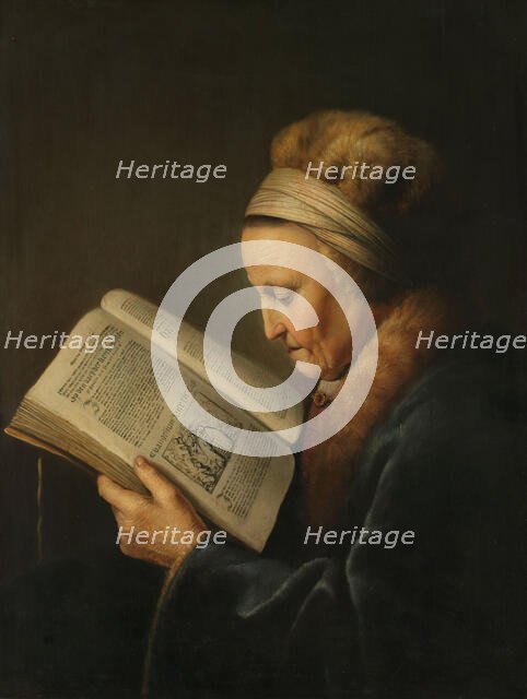Old Woman Reading, c.1631-c.1632. Creator: Gerrit Dou.