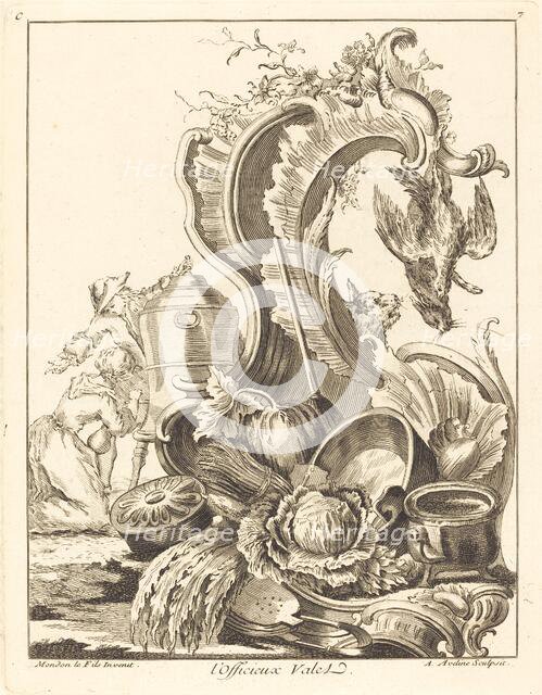 l'Officieux Valet, 1736. Creator: Antoine Aveline.