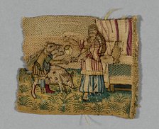 Fragment of a Band Depicting Scene from Homer's Odyssey, England, 16th/17th century. Creator: Unknown.
