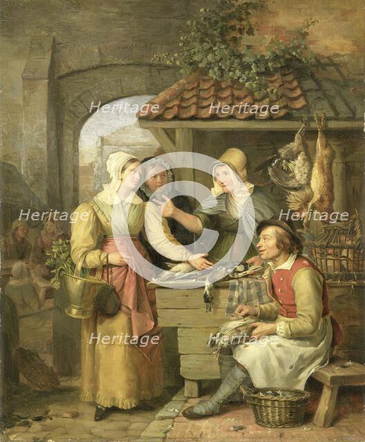 The Poultry Stall, c.1830. Creator: Willem Jodocus Mattheus Engelberts.