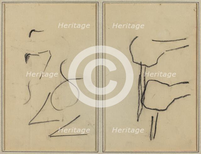 Scribbles; Two Shapes [verso], 1884-1888. Creator: Paul Gauguin.