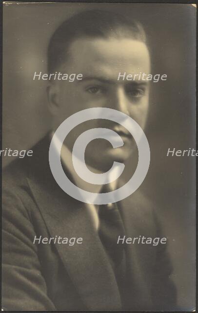 Portrait of a Man with Pearl Tie Pin, 1907-1943. Creator: Louis Fleckenstein.